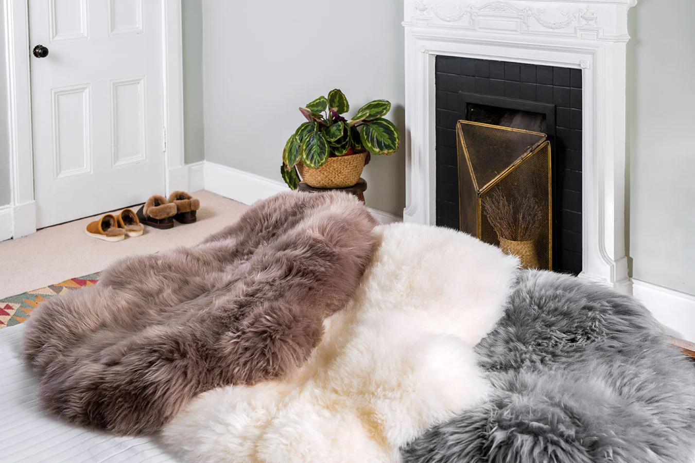 Double sheepskin rug